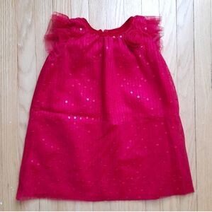 Red Sequin Dress with Tulle Accents